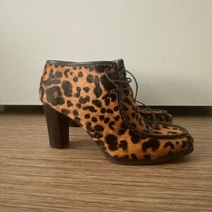 Diane Von Furstenberg Leopard Lace Up Boots